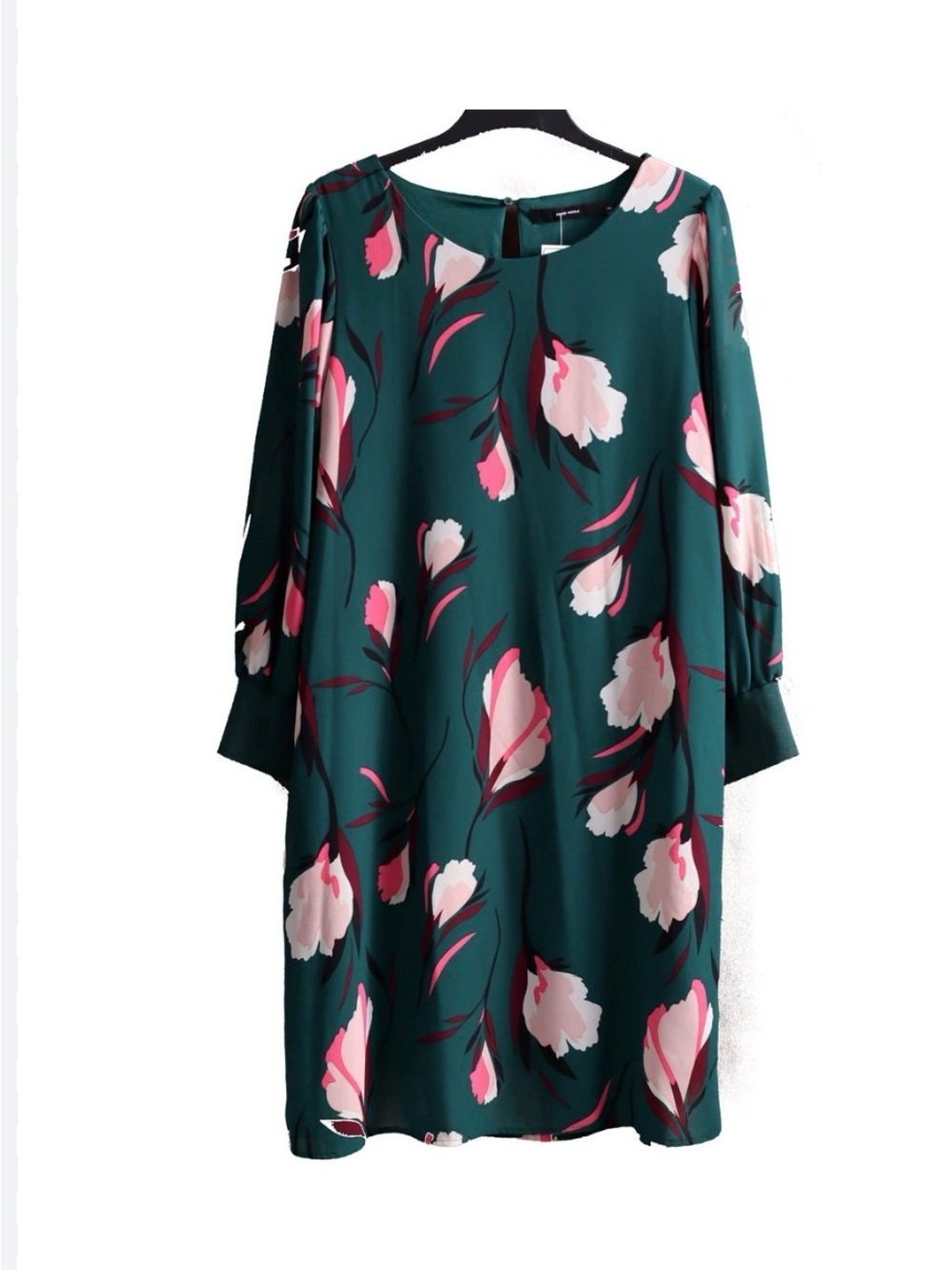 Vero Moda | Floral Shift Dress in Teal with Pink Blooms